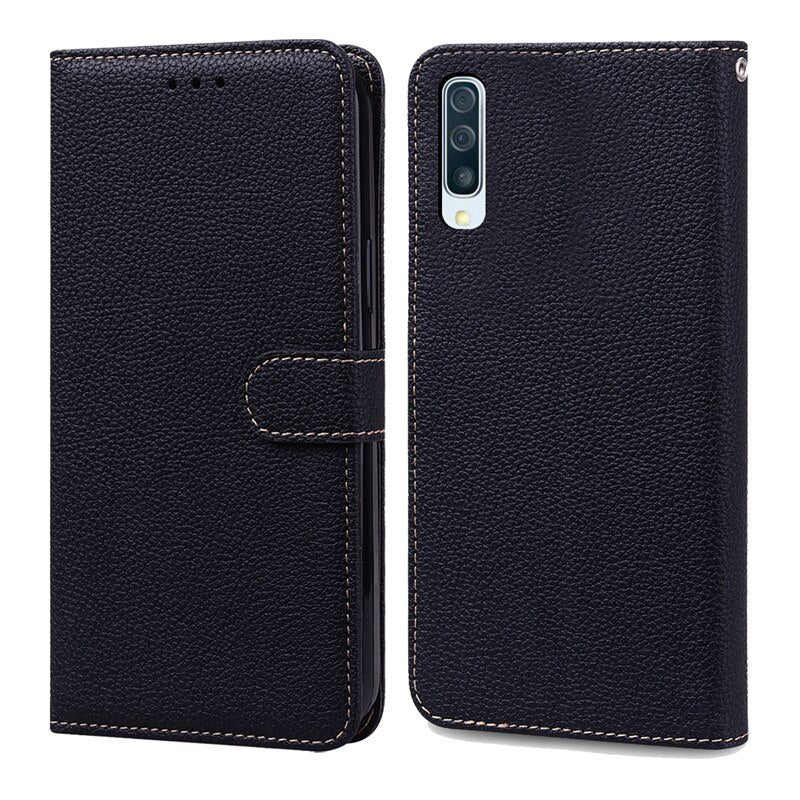 A10 A50 A30S Case Classic Solid Color Leather Phone Case For Samsung Galaxy A10 A20 A30 A50 A70 A30S A20S A10S A20E Wallet Cover