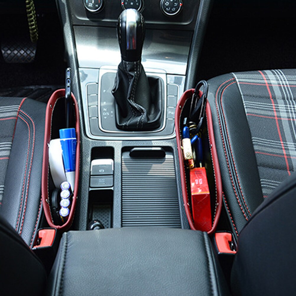 Universal Car Seat Console Gap Filler Side Leather Organizer Pocket Four Colors Optional Multifunctional Car Gap Debris Box Acce