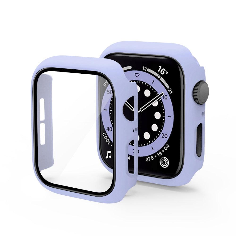 Case Cover For Apple Watch 44mm 40mm iWatch 42mm 38mm bumper Tempered Glass 44 42 38 42 mm for apple watch series 4 3 5 SE 6