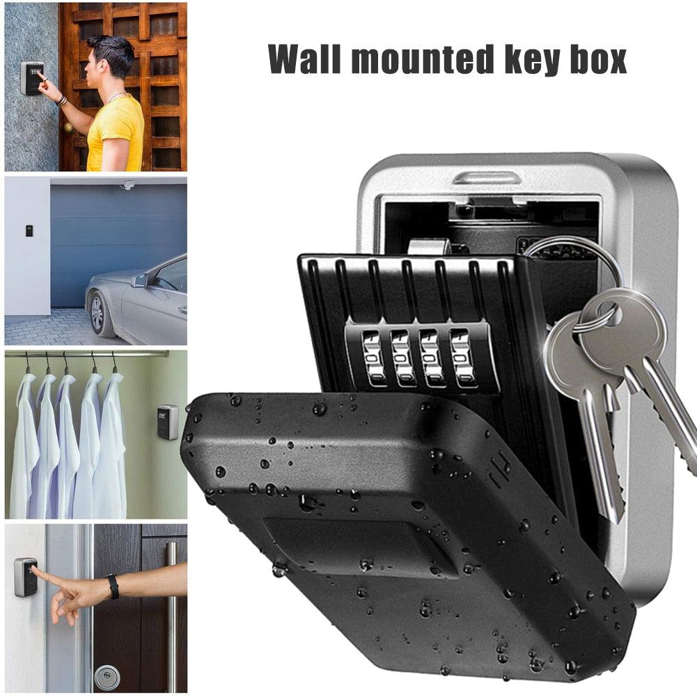 Wall Mount Key Storage Secret Box Organizer 4 Digit Combination Password Security Code Lock No Key Home Key Safe Box caja fuerte