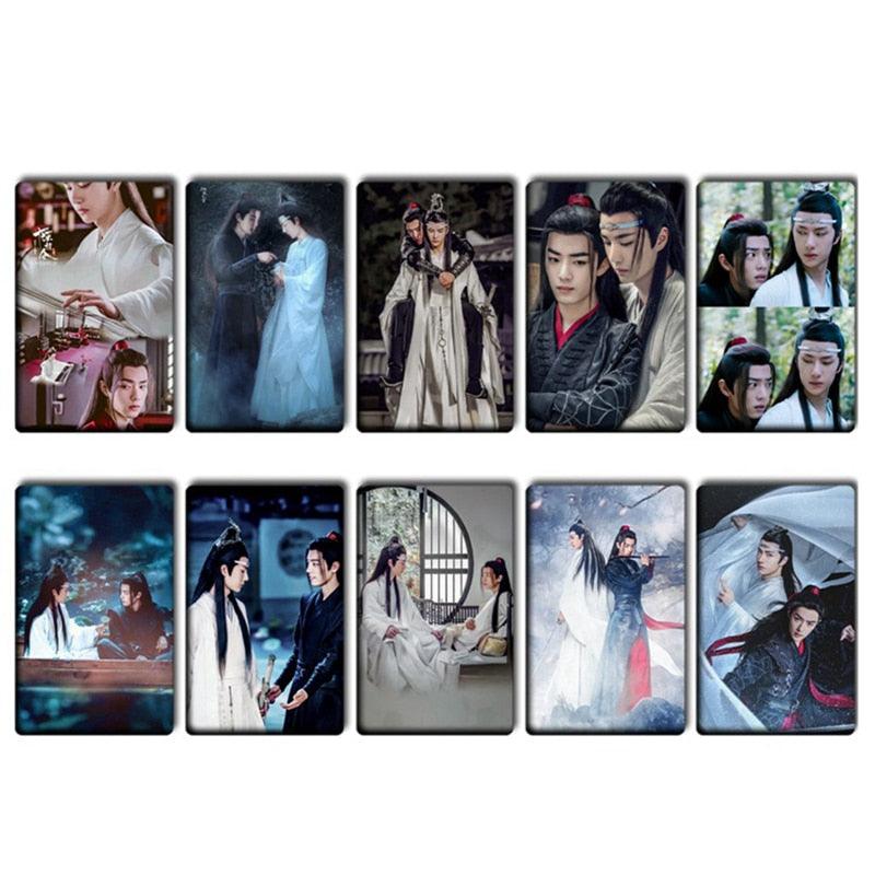 10PCS/Set The Untamed Chen Qing Ling Mo Dao Zu Shi Postcard Crystal Card Sticker Xiao Zhan Wang Yibo Sticker Props Collection