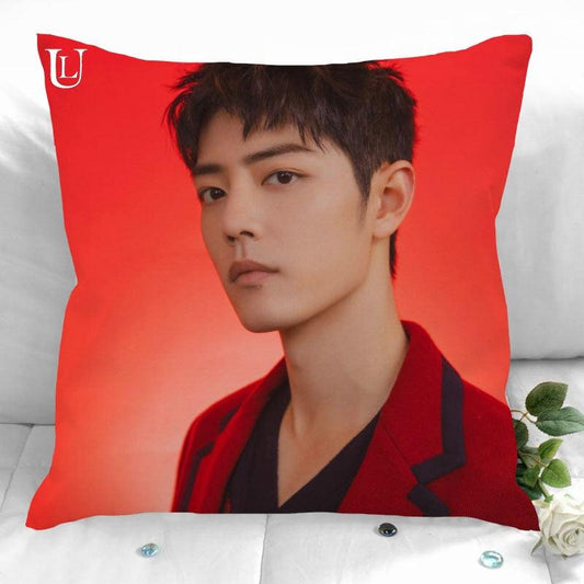 New Custom Xiao Zhan Pillowcases Printed Square Pillowcase Home Decorative Zipper Pillow Cover 35X35cm40X40cm(One Side)
