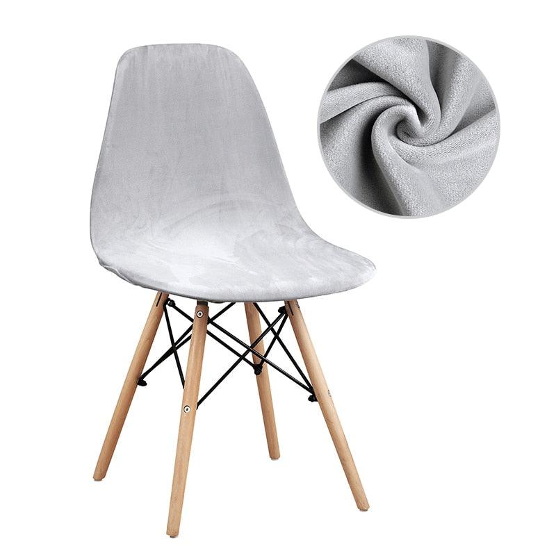 Velvet And Polar Fleece Fabric Shell Chair Cover Stretch Scandinavian Chair Covers Dining Seat Cover For Hotel Home Living Room