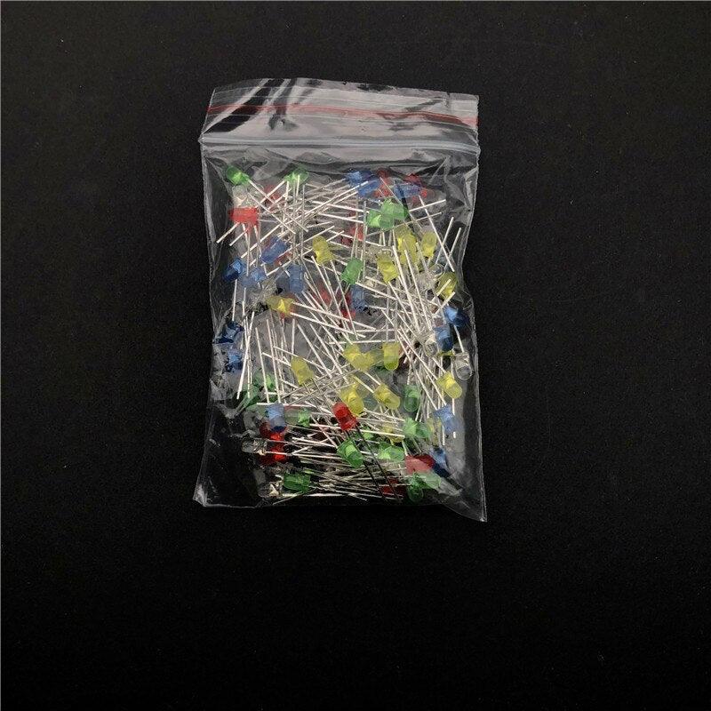3mm and 5mm LED Lights Emitting Diodes Assortment Set Kit for Arduino Bright White Red Blue Green Yellow F3 F5