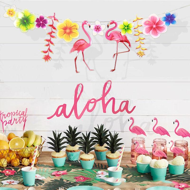 Hawaii Party Luau Flamingo Party Decorations Pineapple Summer Tropical Party Supplies Hawaiian Birthday Party Decor Wedding