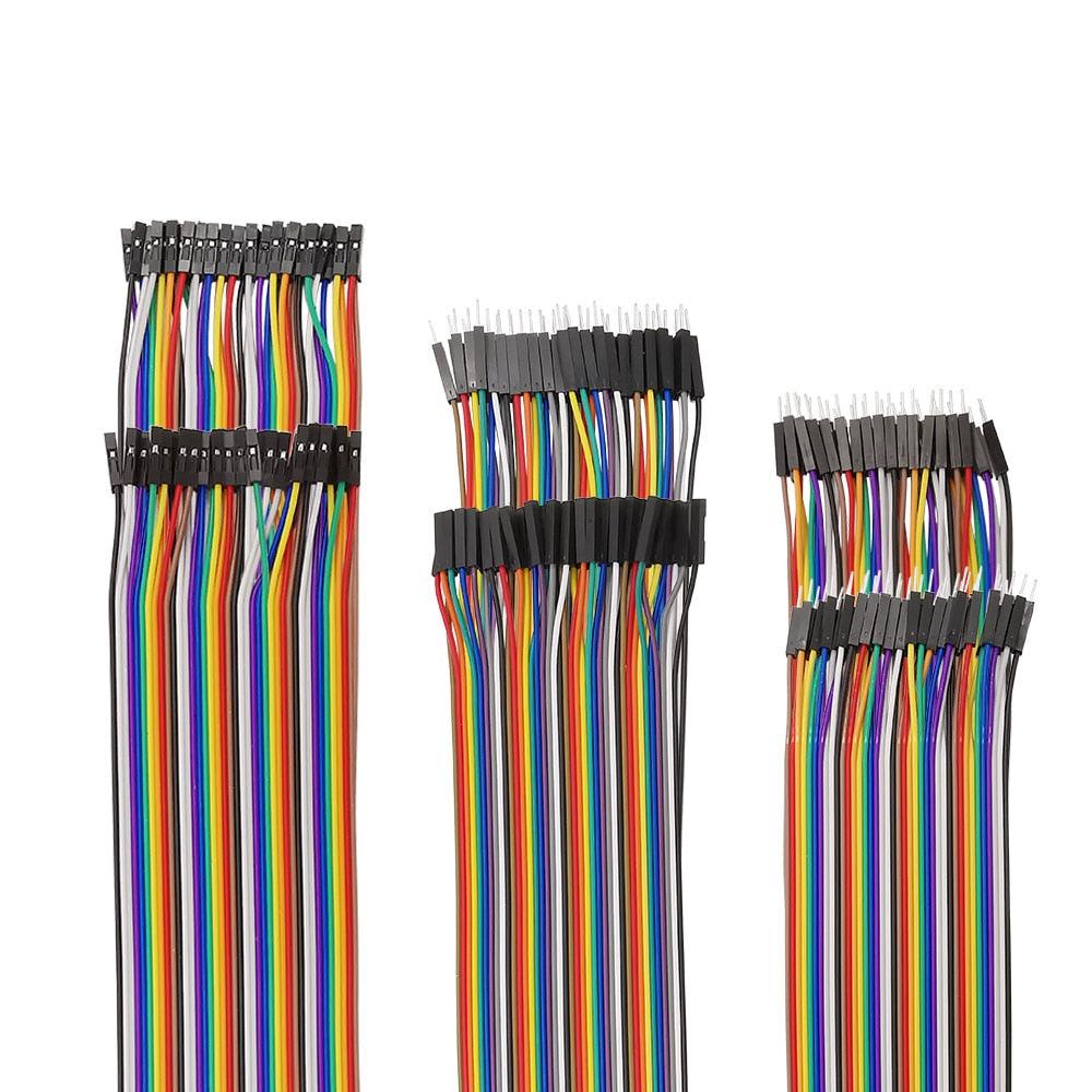 40 Pin Breadboard Jumper Cable Wire Male to Male/Female to Female/Male to Female Ribbon Cable for Arduino DIY 10/15/20/30cm