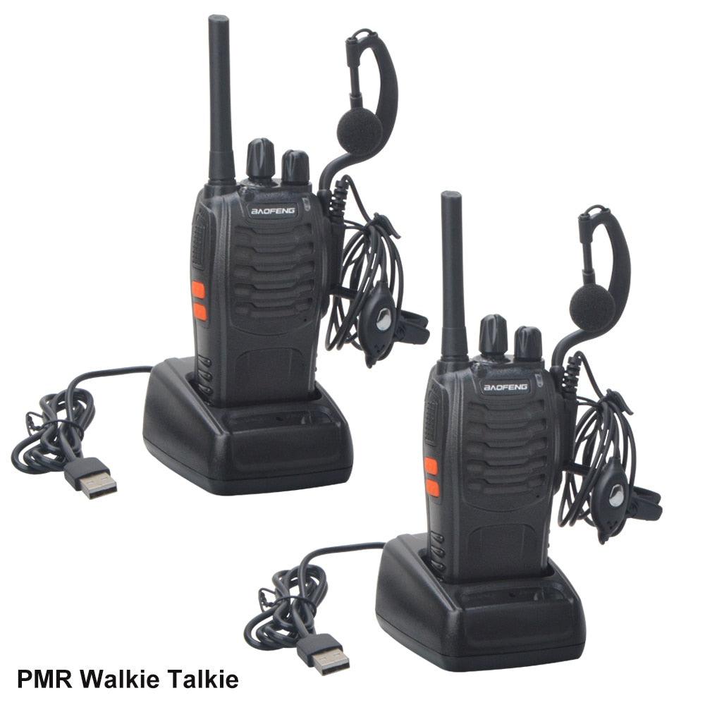 2Pcs/Pack Walkie Talkie Baofeng BF-88E PMR 16Channels 446.00625-446.19375MHz License Free Radio with USB Charger and Earpiece