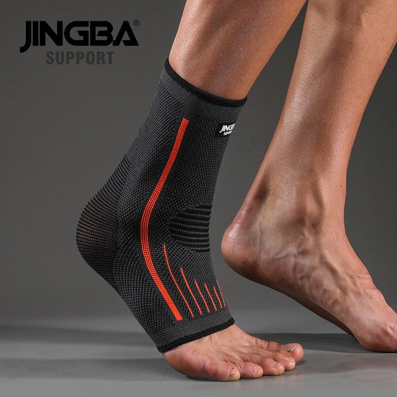 JINGBA SUPPORT 1 PCS 3D Compression Nylon Strap Belt Ankle Protector Football Ankle Support Basketball Ankle Brace Protective