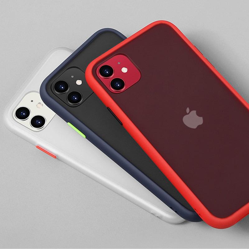 Mint Simple Matte Bumper Phone Case for iphone 11 Pro XR X XS Max 12 13 6 8 7 Plus Shockproof Soft TPU Silicone Clear Case Cover