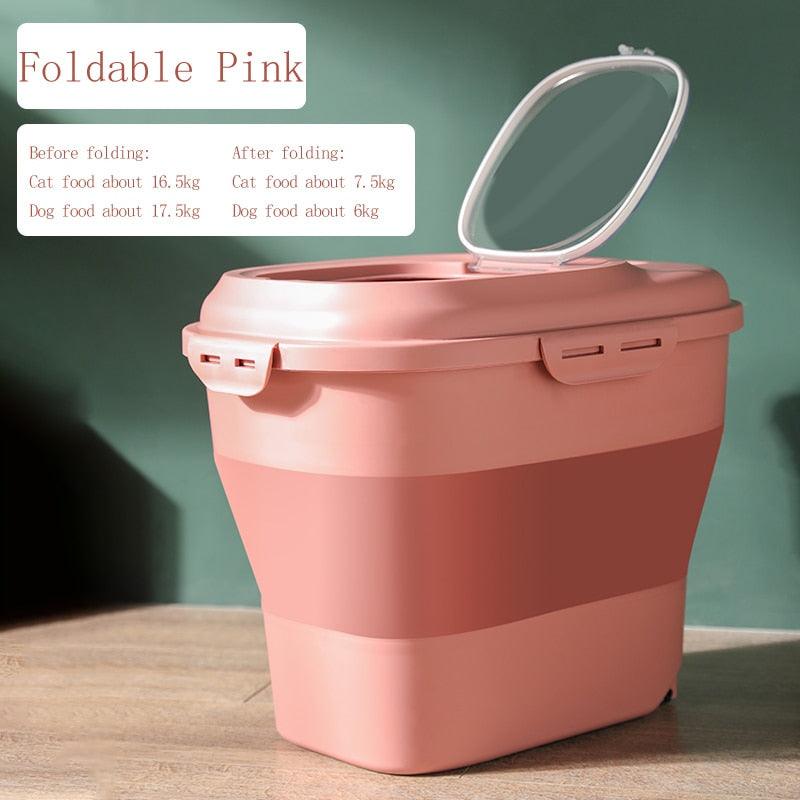 Pet Dog Food Storage Container 23L Dry Cat Food Box Bag Moisture Proof Seal Airtight with Measuring Cup Kitten Litter Products
