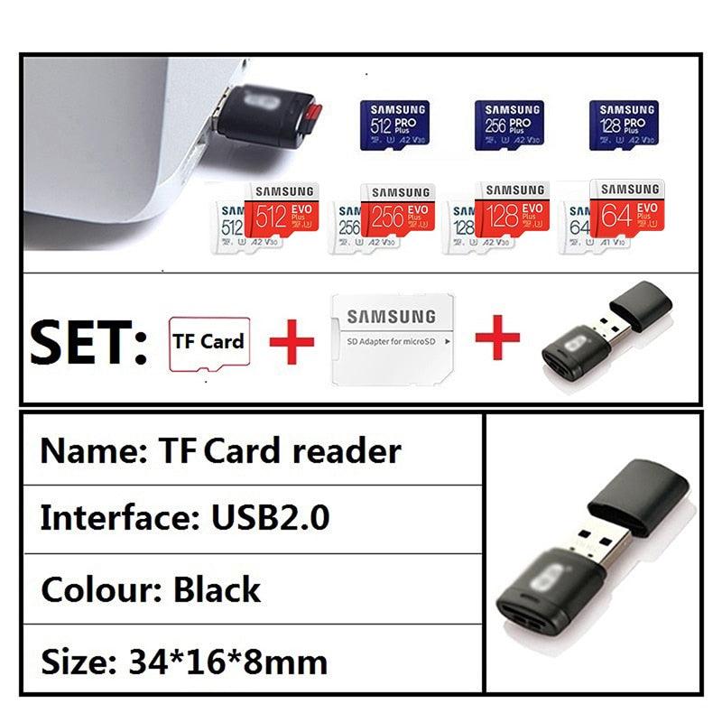 SAMSUNG Original Micro SD 32GB 64GB Memori Memory Card C10 TF MicroSD Cards SDXC 128GB 256GB 512GB U3 4K For Phone Drone Camera