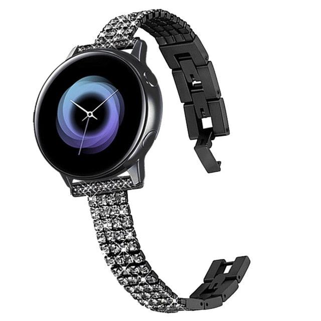 20mm 22mm Fran-lzp Diamond Strap for Samsung Galaxy Watch 3 41mm 45mm Band Bracelet S3 42mm 46mm Active 2 Gear Women Wristbands