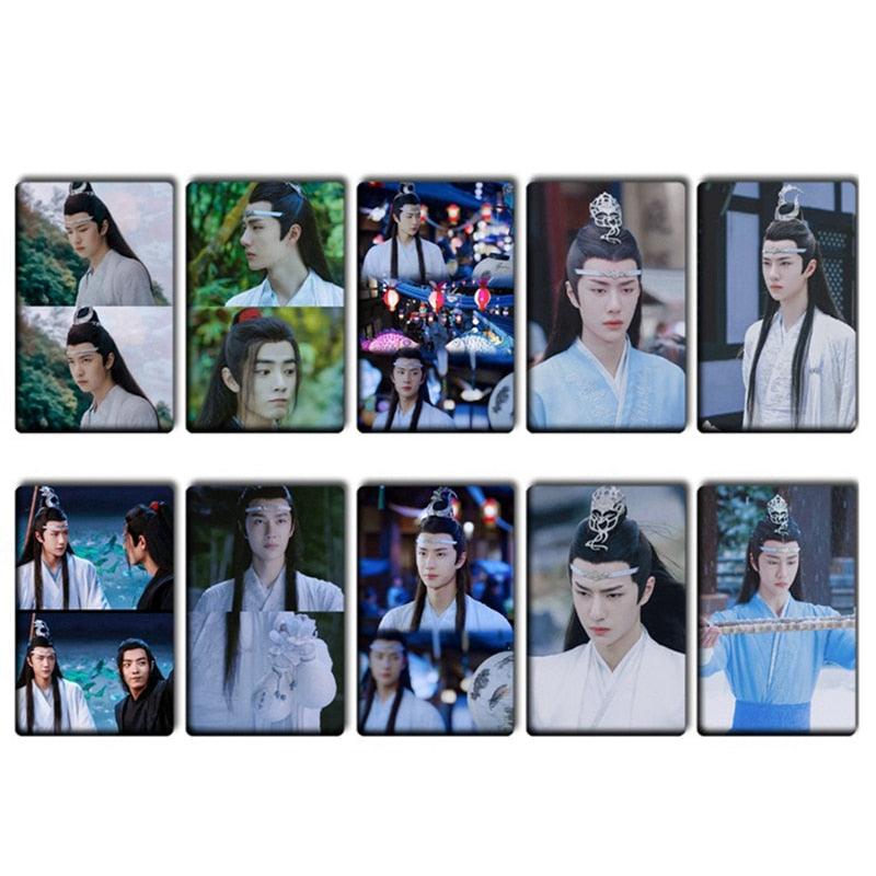 10PCS/Set The Untamed Chen Qing Ling Mo Dao Zu Shi Postcard Crystal Card Sticker Xiao Zhan Wang Yibo Sticker Props Collection