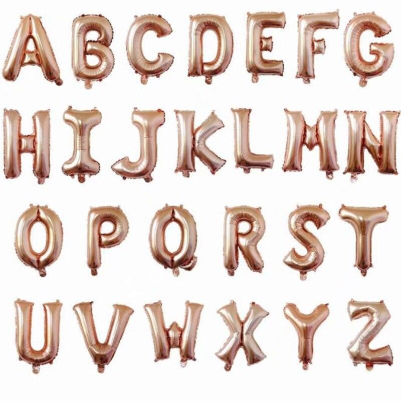 1pc 16 Inch Red Rose Gold Silver Foil Letter Alphabet Balloons Wedding Happy Birthday Party Decoration Kids Baby Shower Supplies