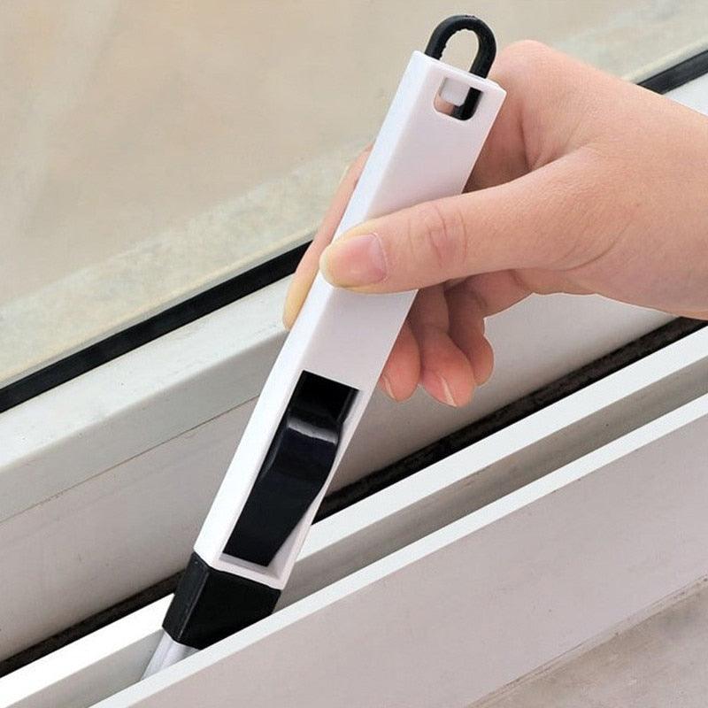 2 in 1 Multifunctional Computer Window Crevice Cleaning Brush Window Groove Keyboard Nook Dust Shovel Window Track Cleaning Tool