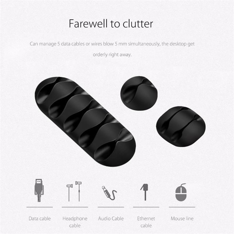 2021 NEW USB Cable Organizer Silicone Cable Winder Desktop Tidy Management Clips Cable Holder for Mouse Headphone Wire Organizer