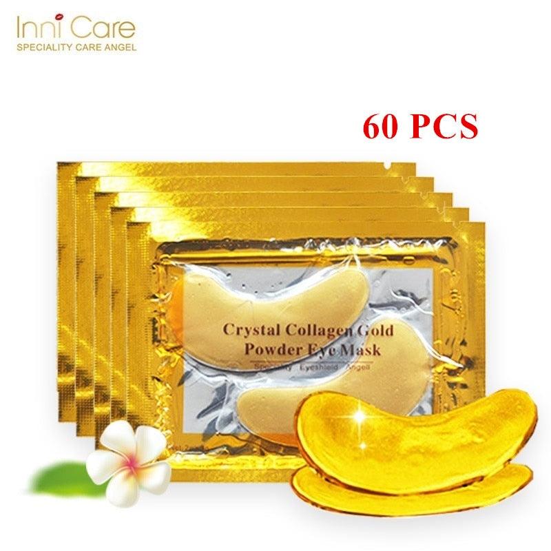 InniCare 50/60/80/100 Pcs Crystal Collagen Gold Eye Mask Dark Circles Acne Beauty Patches For Eye Skin Care Korean Cosmetics
