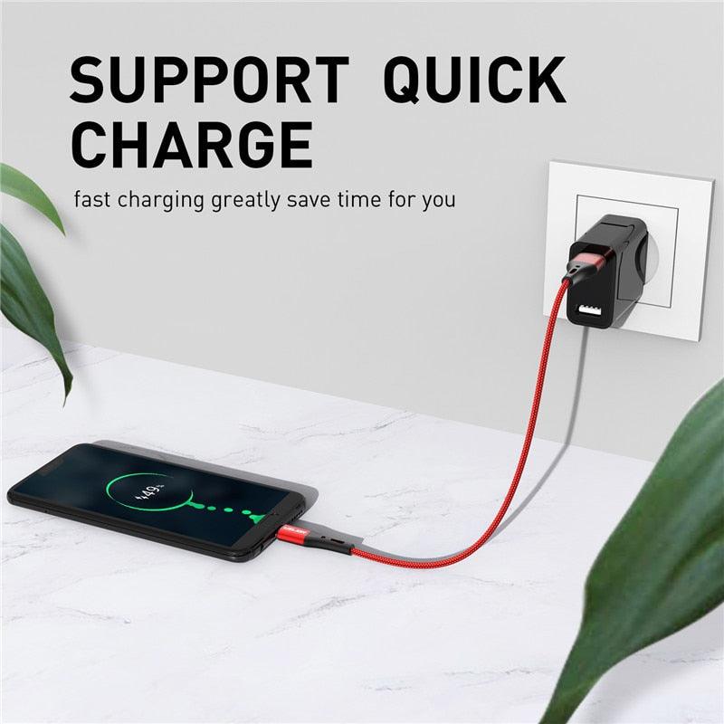 3A USB Type C Cable Wire For Samsung S10 S20 Xiaomi mi 11 Mobile Phone Fast Charging USB C Cable Type-C Charger Micro USB Cables