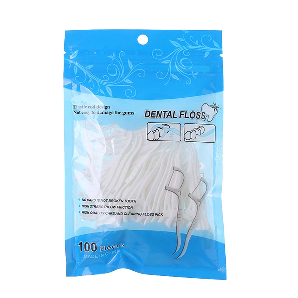 100Pcs Dental Floss Flosser Picks Toothpicks Teeth Stick Tooth Cleaning Interdental Brush Dental Floss Pick Oral Hygiene Care