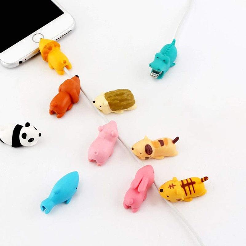 1Pcs Cute Cable Bite Animals Protector For Android Iphone Charging Cord Cable Buddies Cartoon Cable Biter Phone Holder Accessory