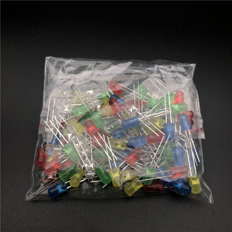 3mm and 5mm LED Lights Emitting Diodes Assortment Set Kit for Arduino Bright White Red Blue Green Yellow F3 F5