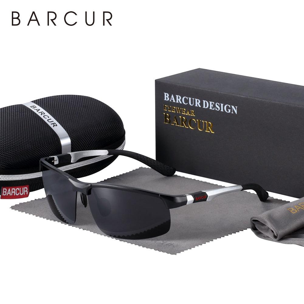 BARCUR Aluminium Magnisium Sport Sunglasses Polarized Light Weight Driving Glases Men Women