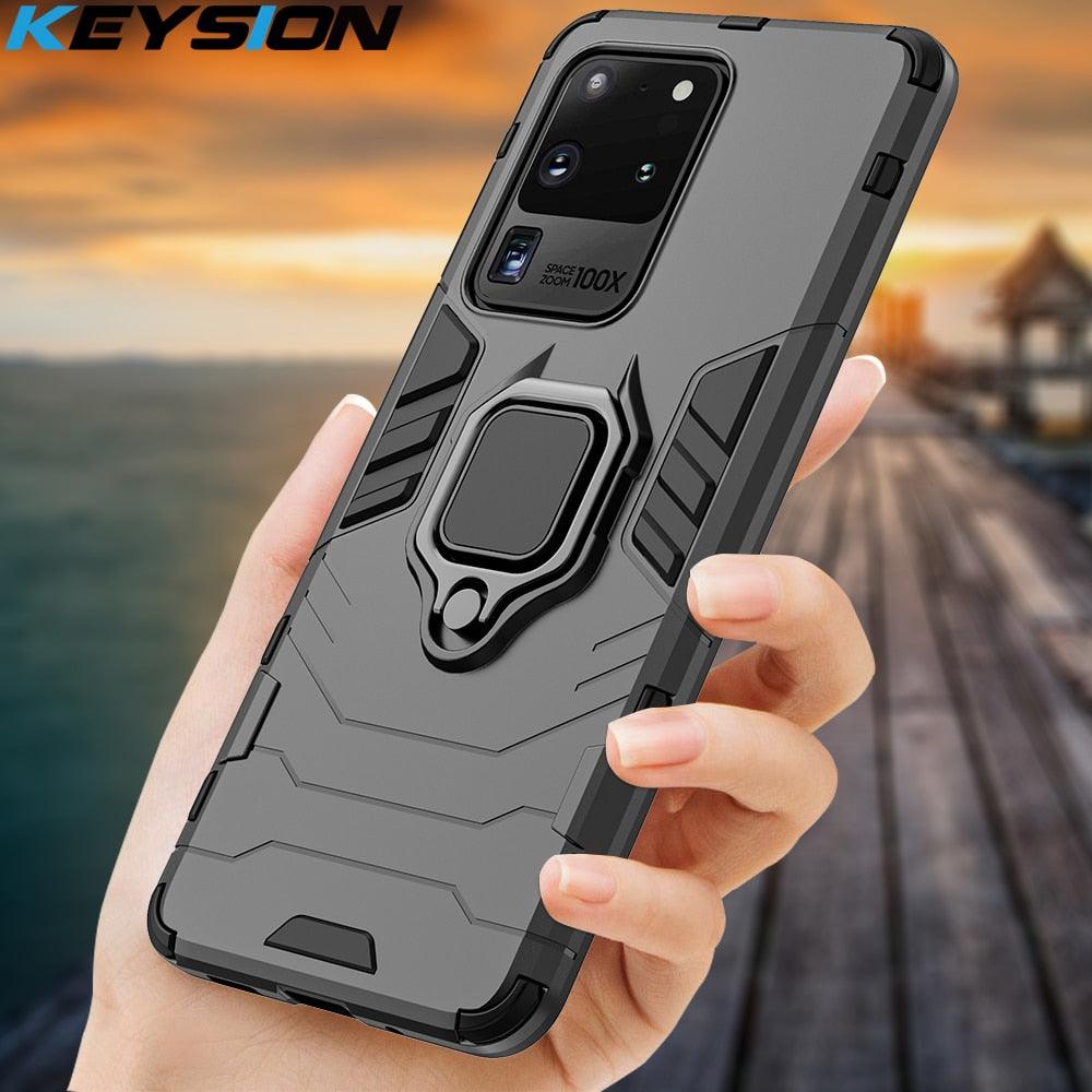 KEYSION Shockproof Case for Samsung A51 A71 A31 A52 A72 Phone Cover for Galaxy S20 S21 Ultra S10 Lite Note 10+ A50 A70 A12 A21S