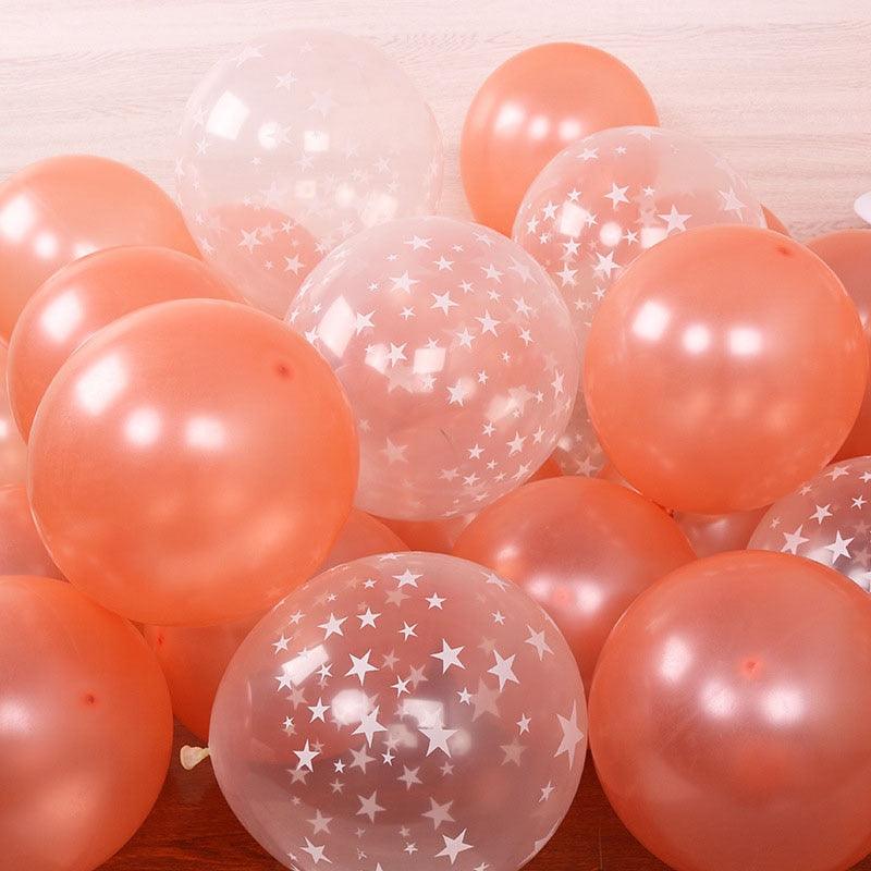 20pcs 12 inch Latex Balloon Set Star Clear Pink Gold Balloons Wedding Decoration Baby Shower Birthday Party Supplies Home Decor