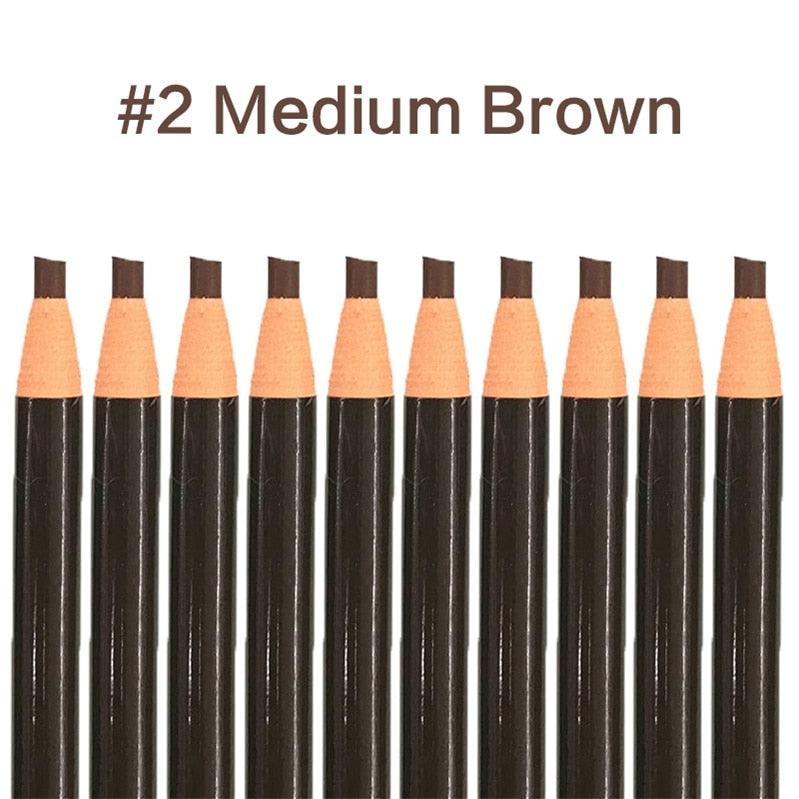 10pcs/set Available Eyebrow Pencil Cosmetics for Makeup Tint Waterproof Microblading Pen Brown Eye Brow Natural Beauty Free Ship