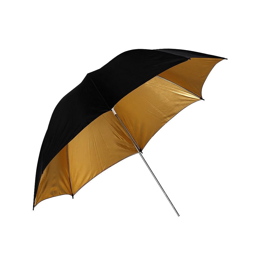 CY In stock Free shipping Wholesale 33"83cm Photo Studio Flash Light Reflector Reflective Black Gold Golden Photography Umbrella