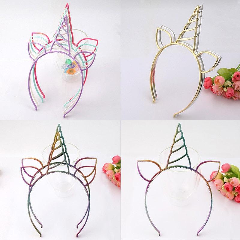 10pcs/lot Unicorn Theme Colorful Birthday Gift Ornaments kids Hair clasp Party Supplies Hat Girls Headdress Dance Party Supplies