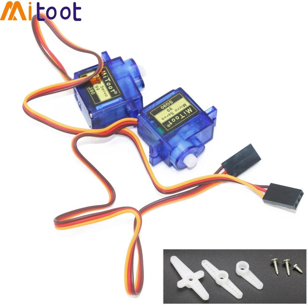 2pcs Mitoot Rc Mini Micro 9g 1.6KG Servo SG90 for RC 250 450 Helicopter Airplane Car Boat For Arduino
