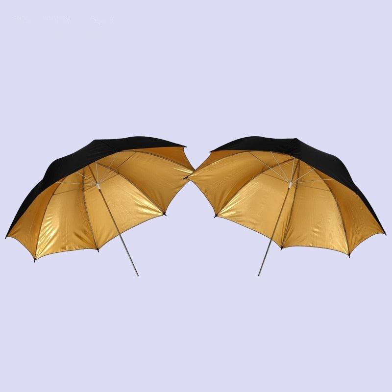 CY In stock Free shipping Wholesale 33"83cm Photo Studio Flash Light Reflector Reflective Black Gold Golden Photography Umbrella