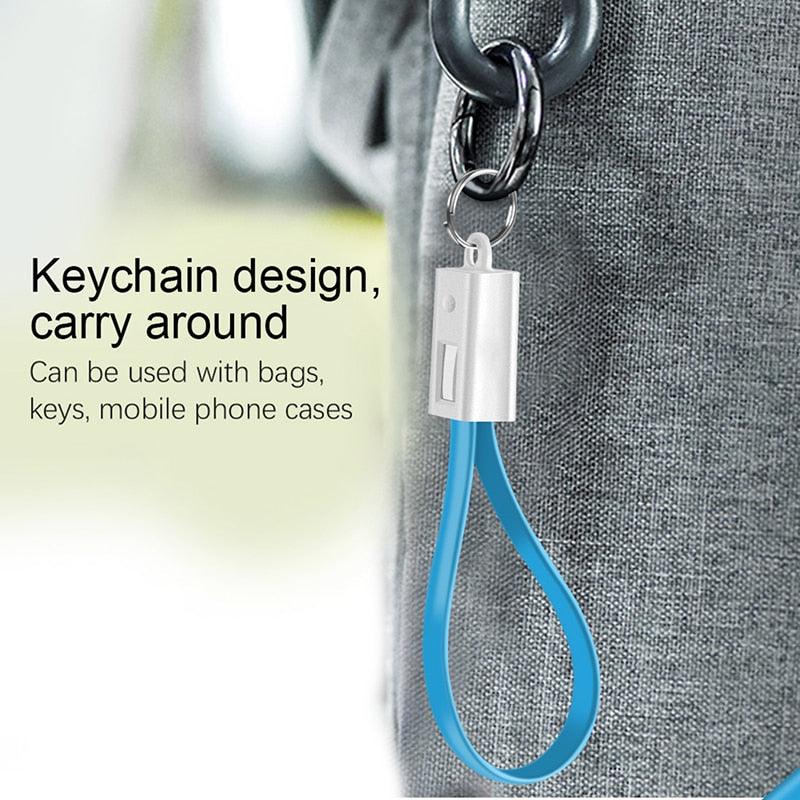 Portable USB Cable Keychain Type C Micro usb Data Short Cables For Samsung S9 Huawei Xiaomi Mi9 Mini Key Chain Charger Cord Wire