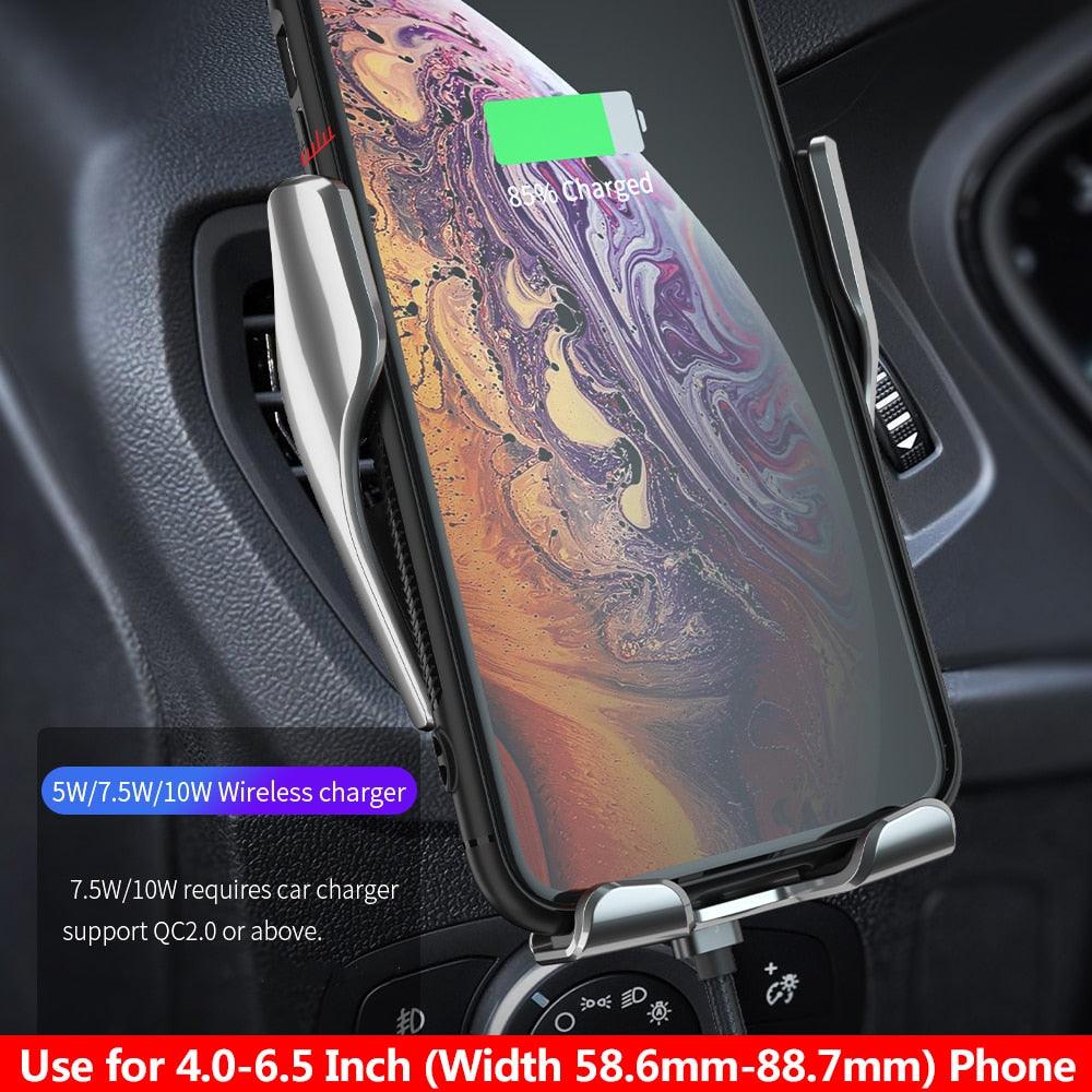 10W Automatic Clamping Wireless Car Charger Mount For IPhone 14 13 12 11 XS XR 8 Fast Charging Phone Holder for Samsung S21 S20