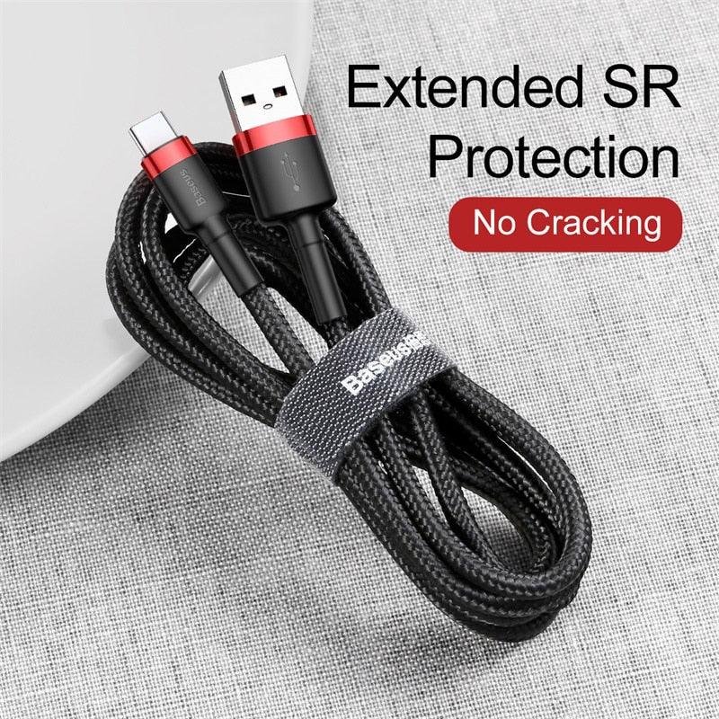 USB Type C Cable for Samsung S10 S9 Quick Charge 3.0 Cable USB C Fast Charging for Huawei P30 Xiaomi USB-C Charger Wire