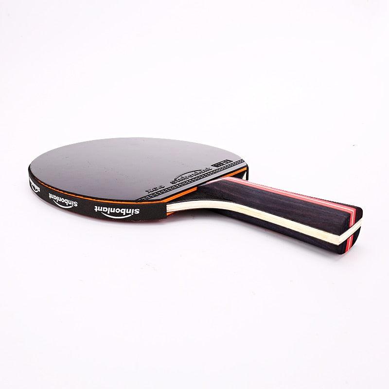 Professional Tennis Table Racket Short Long Handle Carbon Blade Rubber With Double Face Pimples In Ping Pong Rackets With Case