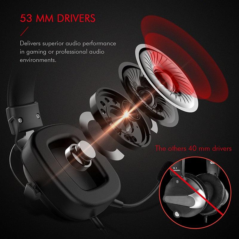 HAVIT H2002d Wired Headset Gamer PC 3.5mm PS4 Headsets Surround Sound &amp; HD Microphone Gaming Overear Laptop Tablet Gamer