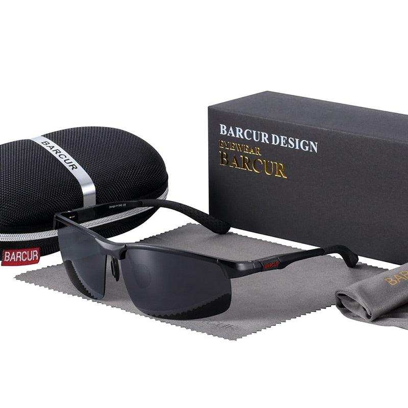 BARCUR Aluminium Magnisium Sport Sunglasses Polarized Light Weight Driving Glases Men Women