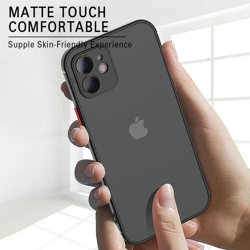 Luxury Silicone Shockproof Matte Phone Case For iPhone 13 12 11 14 Pro Max Mini X XS XR 7 8 Plus SE 2 3 Transparent Thin Cover