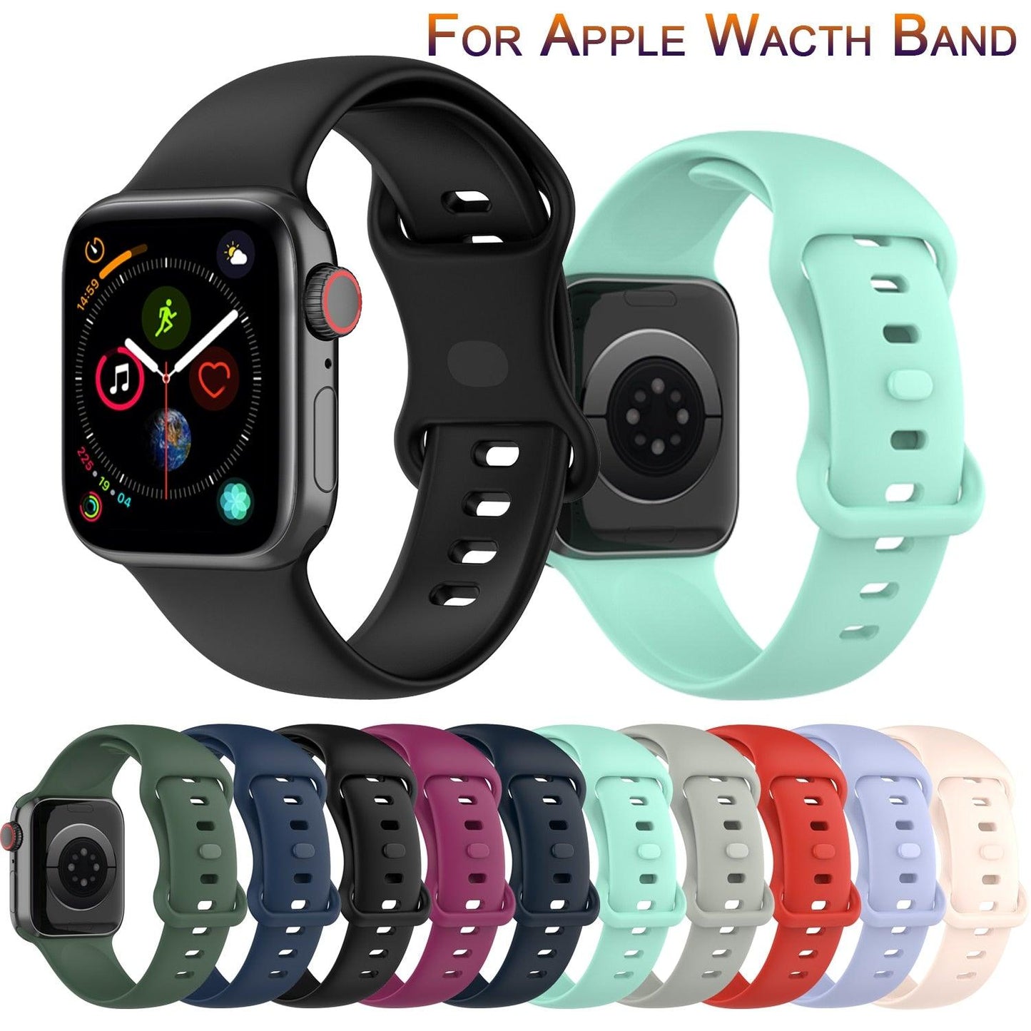 Sport For Apple Watch Se 6 5 Band 44mm 42mm Watchband Strap Smart Watch Bracelet Series 7 5 4 3 2 1 40mm 38mm Accessories Correa