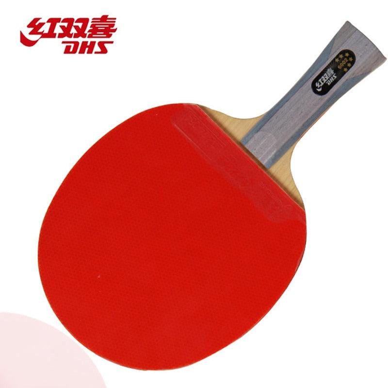 DHS 6002 Professional Table Tennis Racket With Hurricane 8 And Tin Arc Rubber FL Handle Shake Hold Ping Pong Bat With Case