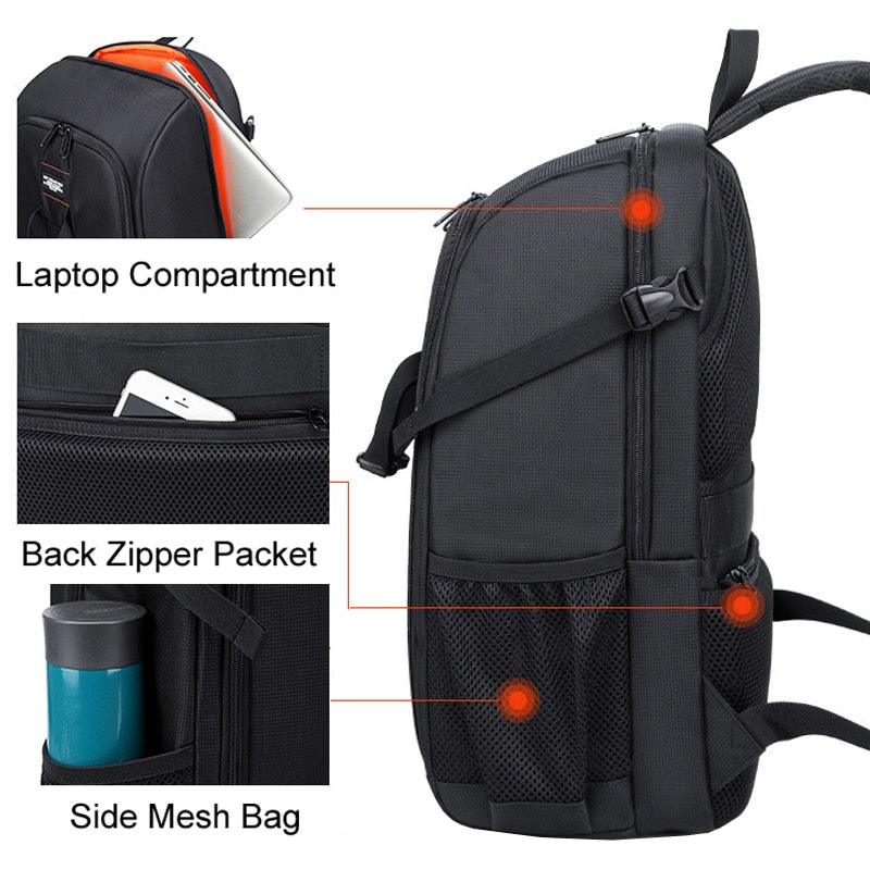 Big Capacity Photography Camera Waterproof Shoulders Backpack Video Tripod DSLR Bag w/ Rain Cover for Canon Nikon Sony Pentax
