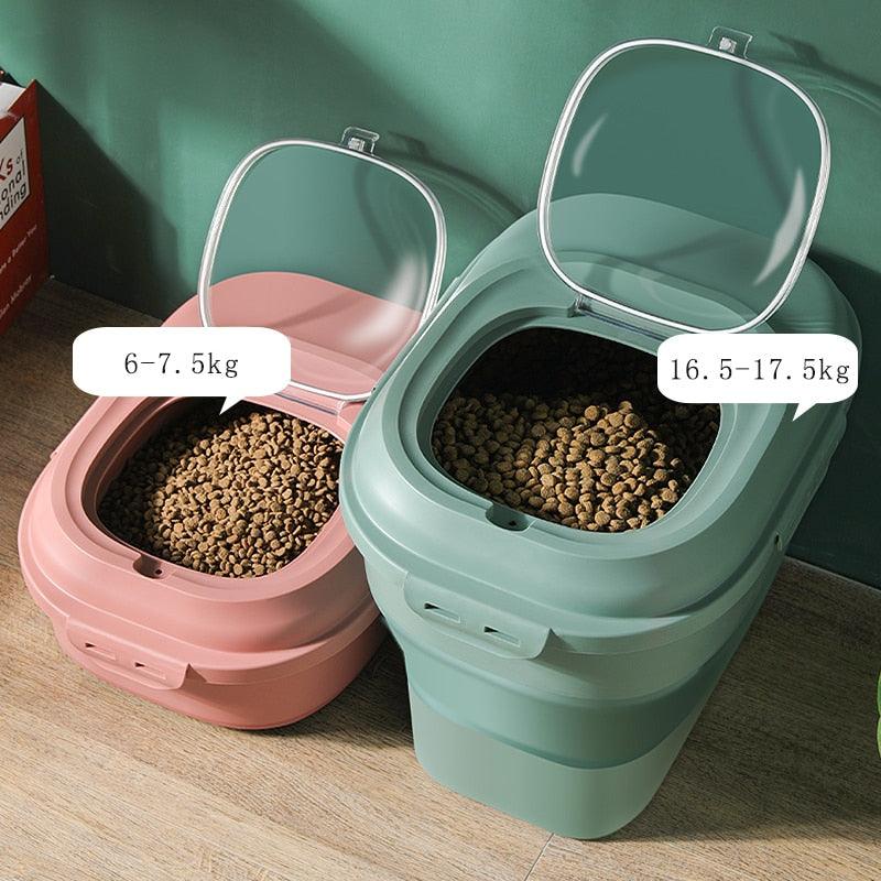 Pet Dog Food Storage Container 23L Dry Cat Food Box Bag Moisture Proof Seal Airtight with Measuring Cup Kitten Litter Products