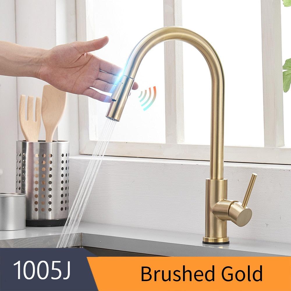 Smart Touch Kitchen Faucets Crane For Sensor Kitchen Water Tap Sink Mixer Rotate Touch Faucet Sensor Water Mixer KH-1005