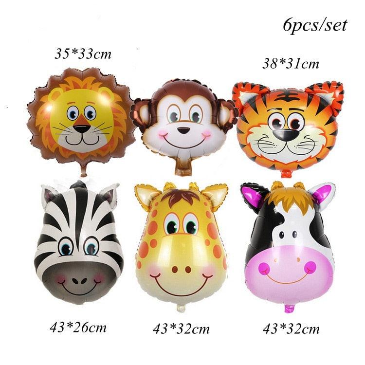 1set Animal Pattern Jungle Safari Birthday Party Latex Balloons Forest Animal Party Decoration Boy Kids Birthday Party Supplies