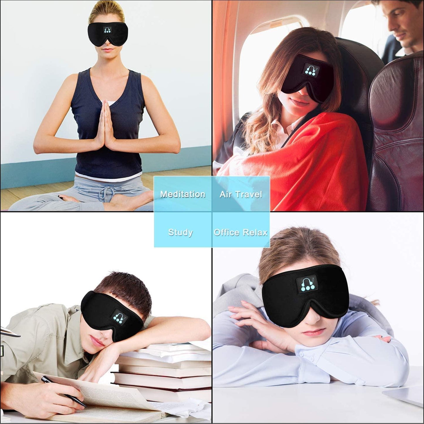 Sleep Headphones Bluetooth 5.0 Wireless 3D Eye Mask HeadSet With Microphone for Side Breathable Sleepers Travel Call And Music