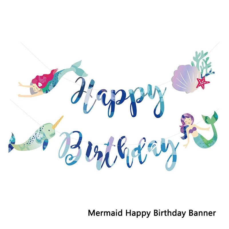 Little Mermaid Party Supplies Mermaid Balloon Banner Decoration Mermaid Birthday Party Favors Kids Birthday Parties Decorations