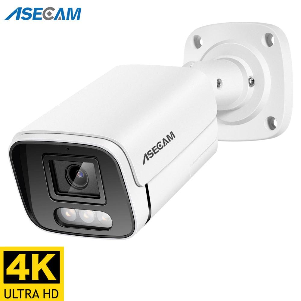 New 4K 8MP IP Camera Audio Outdoor POE H.265 Onvif Metal Bullet CCTV Home 4MP Color Night Vision Security Camera