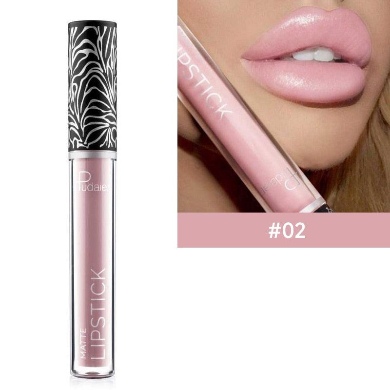 New Lip Stick Long Lasting Sexy Lip Gloss Matte Lip Glaze Cream Liquid Lipstick Makeup Beauty Non-stick Cup Waterproof Cosmetics